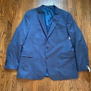 Stafford Super Suit Blazer Suit Jacket 50 Long New Tag Blue Birdseye Classic Fit